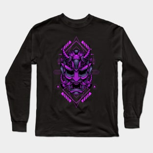 Machine Oni: Futuristic Robotic Interpretation of an Oni Mask Long Sleeve T-Shirt